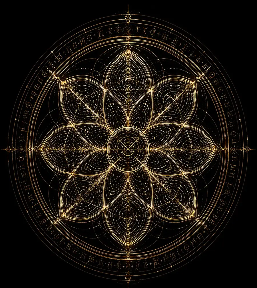 The gold rosette from the cover of Masters X: The Complete Novel
